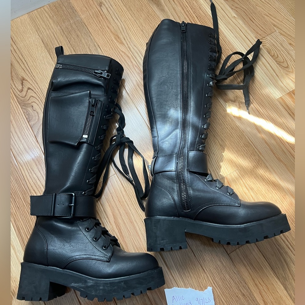 Obsidian Pocket Combat Boots